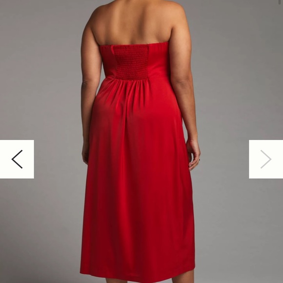 NWOT Anthropologie Mare Mare slim red midi dress - Picture 3 of 10